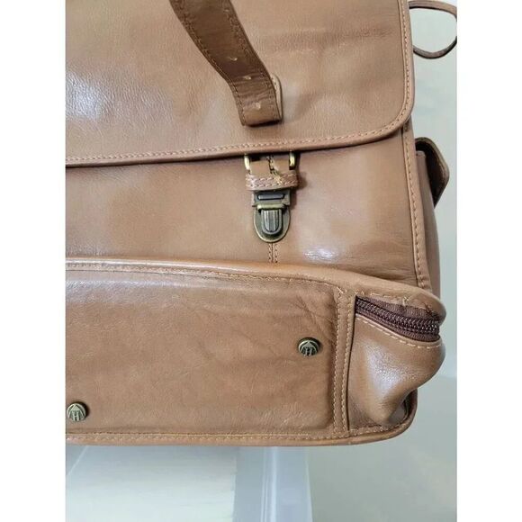 Hidesign By Scully H293 Flap Over Laptop Briefcase Brown NWT - Picture 4 of 12